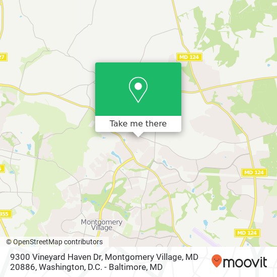 Mapa de 9300 Vineyard Haven Dr, Montgomery Village, MD 20886