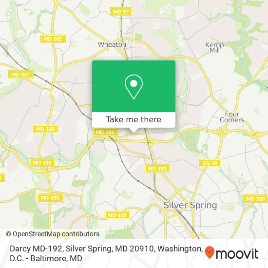 Mapa de Darcy MD-192, Silver Spring, MD 20910