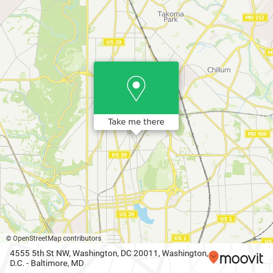 4555 5th St NW, Washington, DC 20011 map