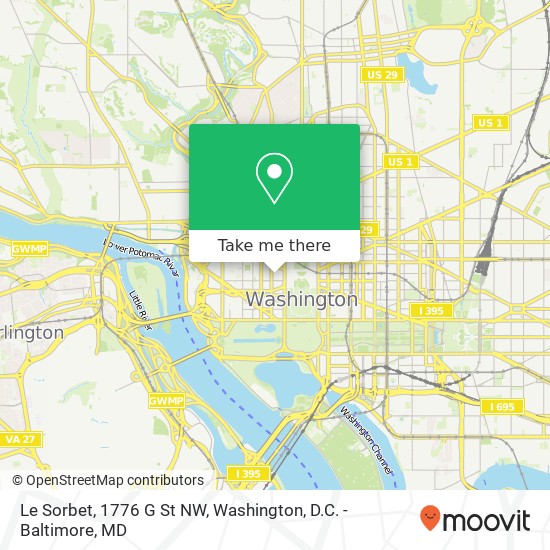 Le Sorbet, 1776 G St NW map