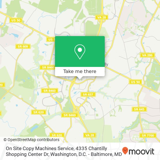 Mapa de On Site Copy Machines Service, 4335 Chantilly Shopping Center Dr