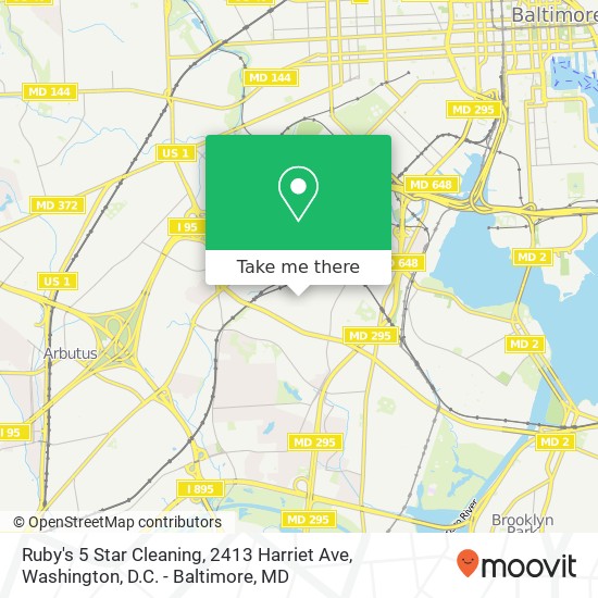 Mapa de Ruby's 5 Star Cleaning, 2413 Harriet Ave