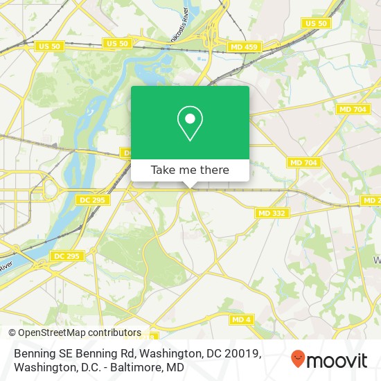 Mapa de Benning SE Benning Rd, Washington, DC 20019