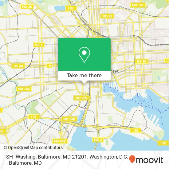 Mapa de SH- Washing, Baltimore, MD 21201