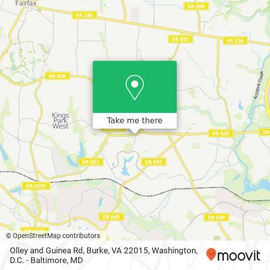 Olley and Guinea Rd, Burke, VA 22015 map