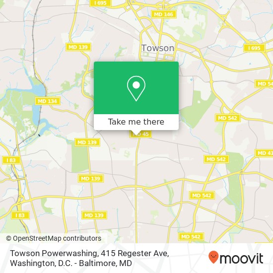 Mapa de Towson Powerwashing, 415 Regester Ave