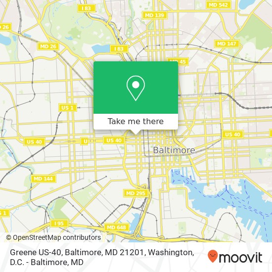 Greene US-40, Baltimore, MD 21201 map