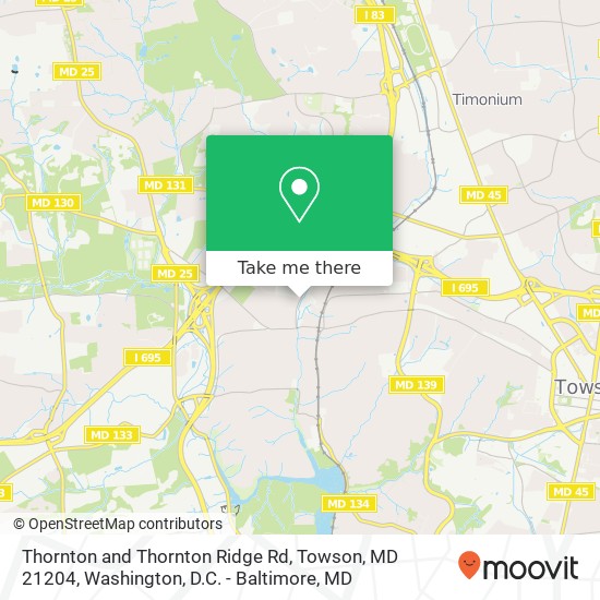 Thornton and Thornton Ridge Rd, Towson, MD 21204 map