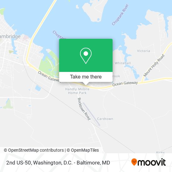 Mapa de 2nd US-50, Cambridge, MD 21613