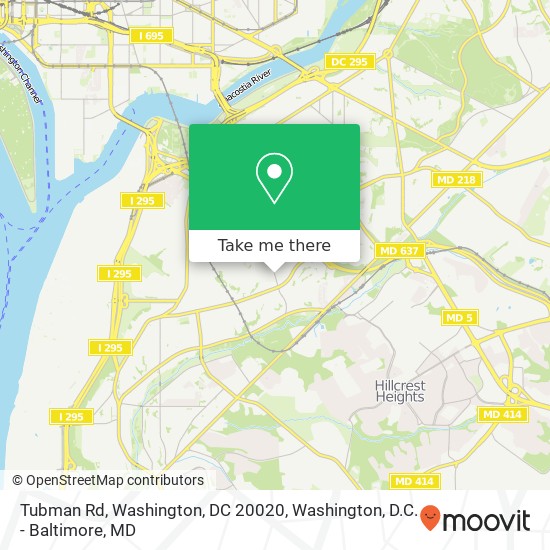 Tubman Rd, Washington, DC 20020 map