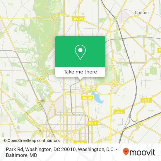 Park Rd, Washington, DC 20010 map