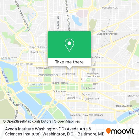 Mapa de Aveda Institute Washington DC (Aveda Arts & Sciences Institute)