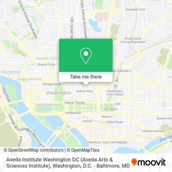 Aveda Institute Washington DC (Aveda Arts & Sciences Institute) map