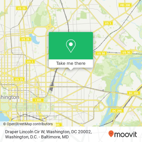 Mapa de Draper Lincoln Cir W, Washington, DC 20002