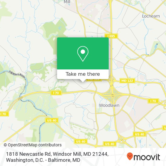 Mapa de 1818 Newcastle Rd, Windsor Mill, MD 21244