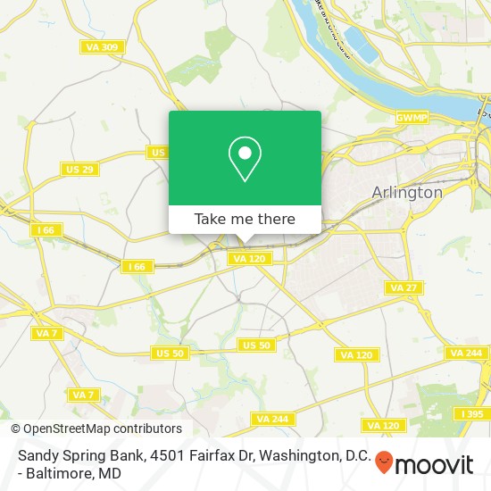 Mapa de Sandy Spring Bank, 4501 Fairfax Dr