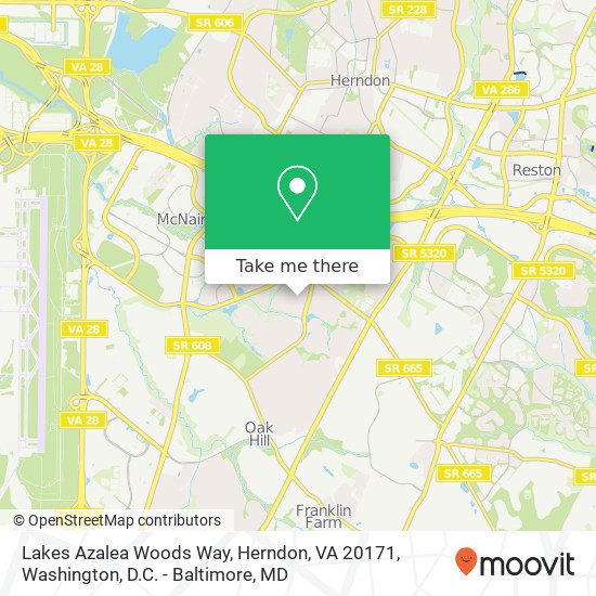 Lakes Azalea Woods Way, Herndon, VA 20171 map