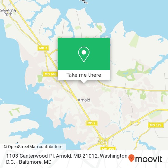 Mapa de 1103 Canterwood Pl, Arnold, MD 21012
