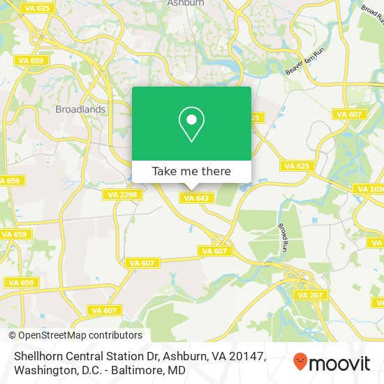 Mapa de Shellhorn Central Station Dr, Ashburn, VA 20147
