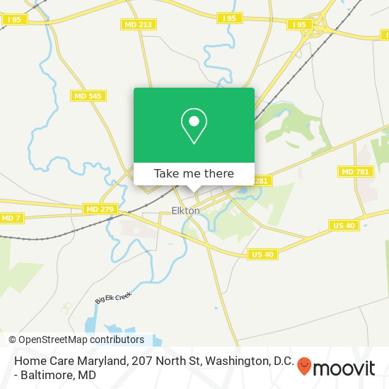 Mapa de Home Care Maryland, 207 North St