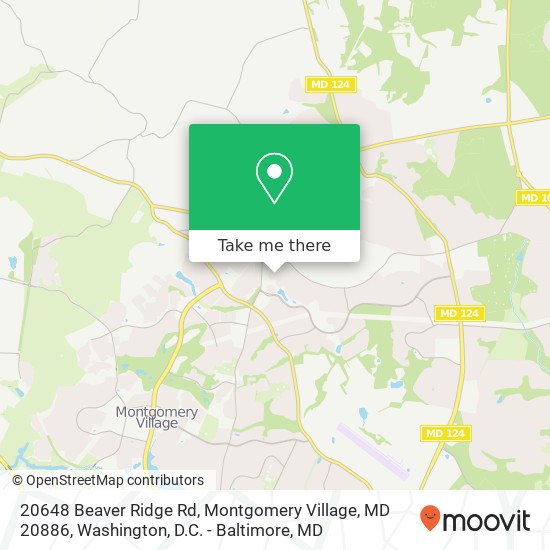 Mapa de 20648 Beaver Ridge Rd, Montgomery Village, MD 20886