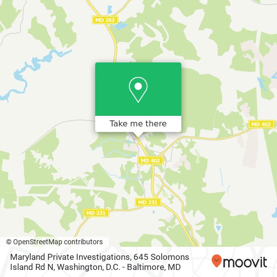 Maryland Private Investigations, 645 Solomons Island Rd N map