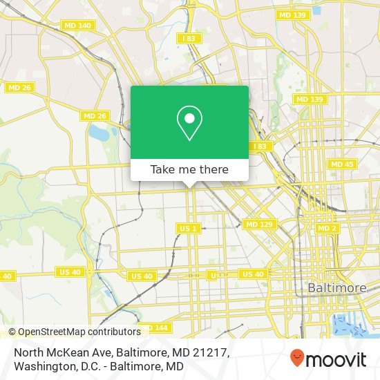 North McKean Ave, Baltimore, MD 21217 map