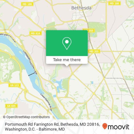 Portsmouth Rd Farrington Rd, Bethesda, MD 20816 map