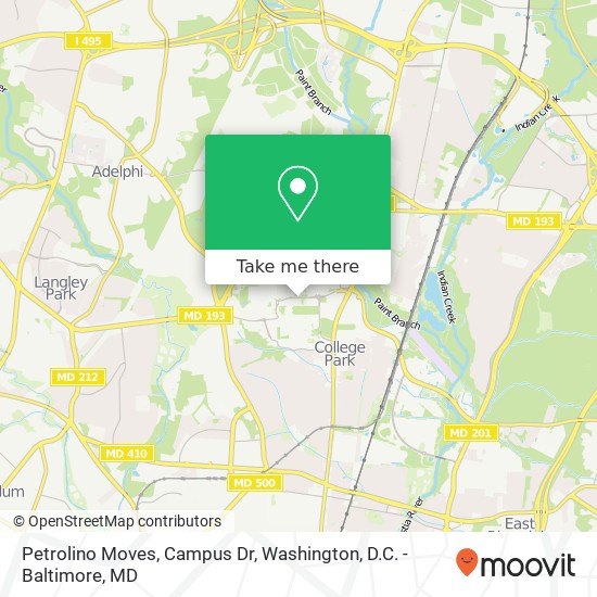 Petrolino Moves, Campus Dr map