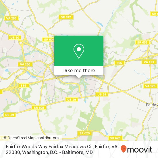 Fairfax Woods Way Fairfax Meadows Cir, Fairfax, VA 22030 map