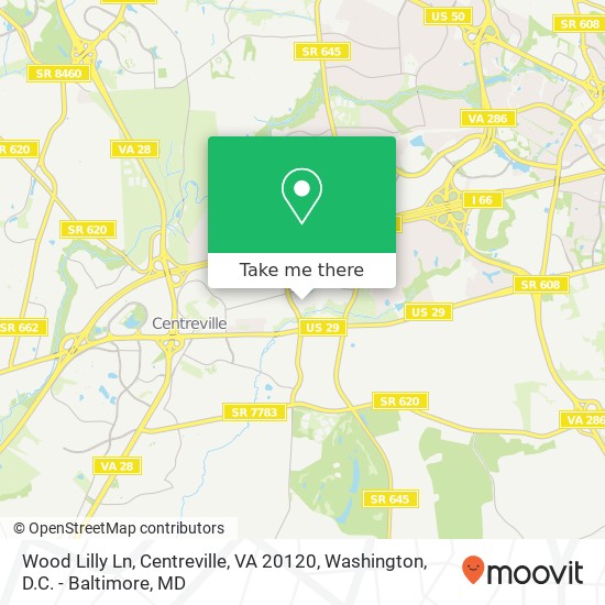 Mapa de Wood Lilly Ln, Centreville, VA 20120