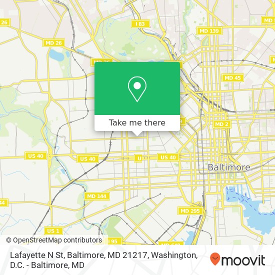 Lafayette N St, Baltimore, MD 21217 map