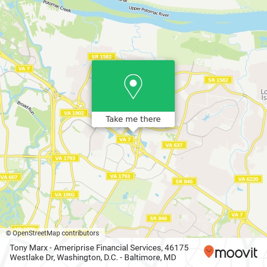 Mapa de Tony Marx - Ameriprise Financial Services, 46175 Westlake Dr