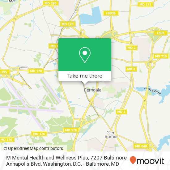 Mapa de M Mental Health and Wellness Plus, 7207 Baltimore Annapolis Blvd