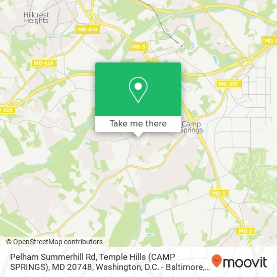 Pelham Summerhill Rd, Temple Hills (CAMP SPRINGS), MD 20748 map