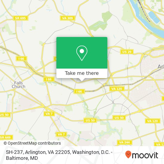 Mapa de SH-237, Arlington, VA 22205