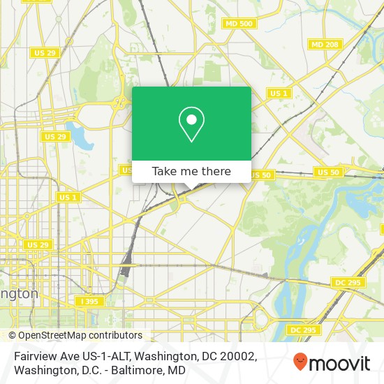 Mapa de Fairview Ave US-1-ALT, Washington, DC 20002