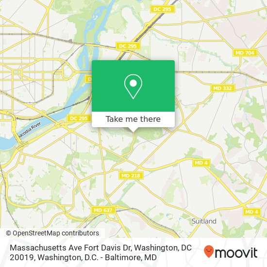 Mapa de Massachusetts Ave Fort Davis Dr, Washington, DC 20019