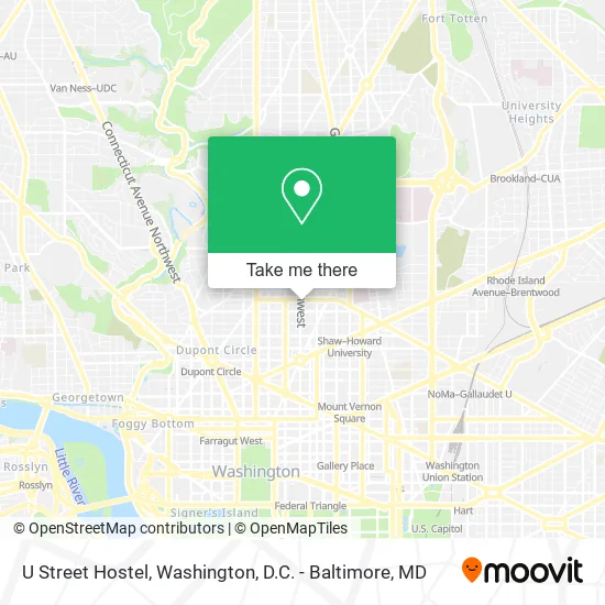 Mapa de U Street Hostel