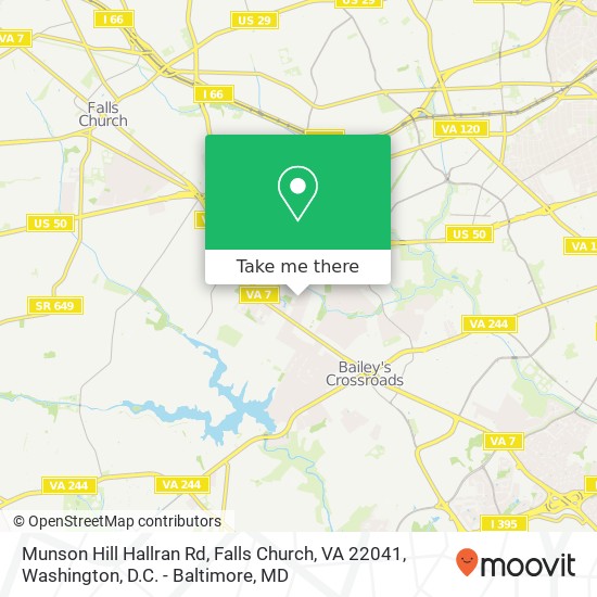 Mapa de Munson Hill Hallran Rd, Falls Church, VA 22041