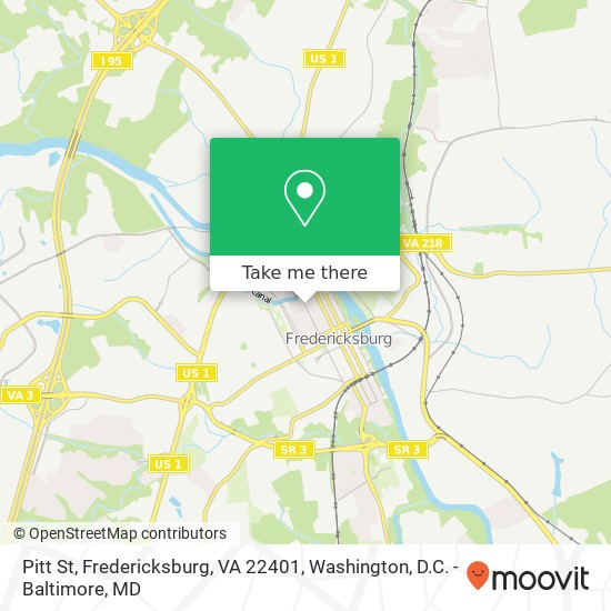 Mapa de Pitt St, Fredericksburg, VA 22401