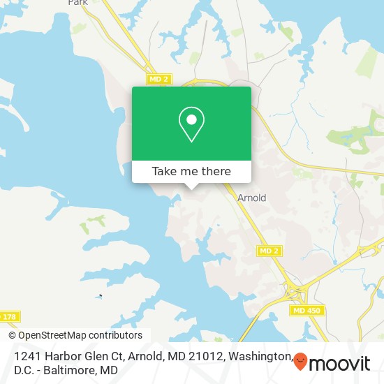 Mapa de 1241 Harbor Glen Ct, Arnold, MD 21012