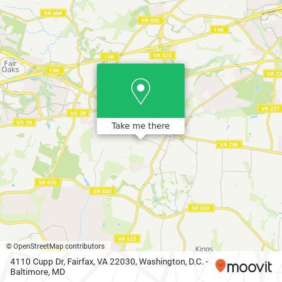 Mapa de 4110 Cupp Dr, Fairfax, VA 22030