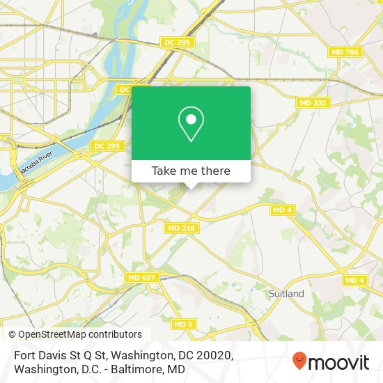 Fort Davis St Q St, Washington, DC 20020 map