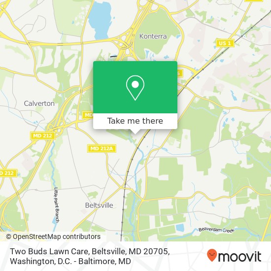 Mapa de Two Buds Lawn Care, Beltsville, MD 20705