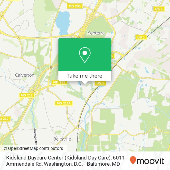 Mapa de Kidsland Daycare Center (Kidsland Day Care), 6011 Ammendale Rd