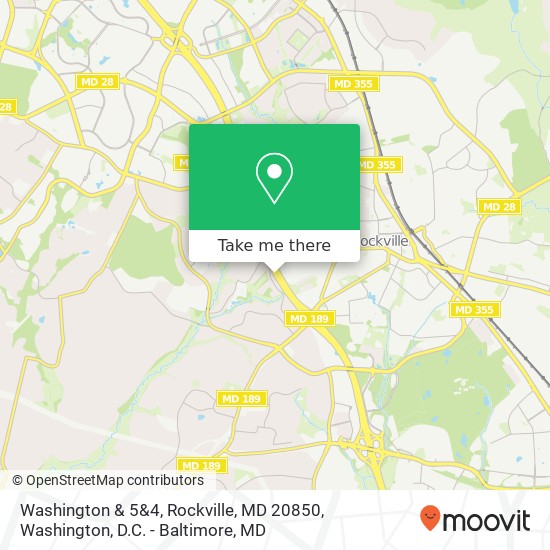 Washington & 5&4, Rockville, MD 20850 map
