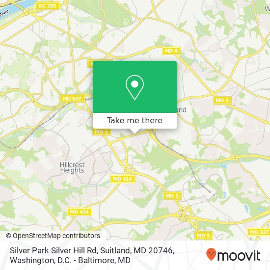 Mapa de Silver Park Silver Hill Rd, Suitland, MD 20746