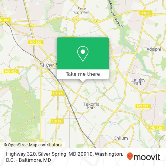 Highway 320, Silver Spring, MD 20910 map