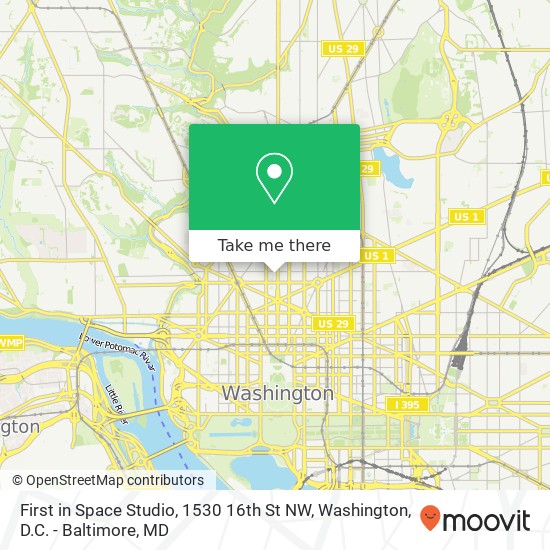 Mapa de First in Space Studio, 1530 16th St NW